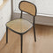 Contemporary Retro Weaving PP Sponge Square Dining Chair Backrest For Dining Room