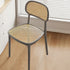 Contemporary Retro Weaving PP Sponge Square Dining Chair Backrest For Dining Room