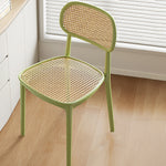 Contemporary Retro Weaving PP Sponge Square Dining Chair Backrest For Dining Room