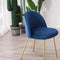 Contemporary Scandinavian Velvet Iron Wood Round Vanity Stool Backrest For Bedroom