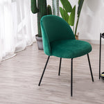 Contemporary Scandinavian Velvet Iron Wood Round Vanity Stool Backrest For Bedroom