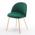 Contemporary Scandinavian Velvet Iron Wood Round Vanity Stool Backrest For Bedroom