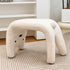 Contemporary Creative Teddy Fleece Sponge Carbon Steel Crooked Cat Vanity Stool For Bedroom