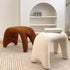 Contemporary Creative Teddy Fleece Sponge Carbon Steel Crooked Cat Vanity Stool For Bedroom