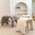 Contemporary Creative Teddy Fleece Sponge Carbon Steel Crooked Cat Vanity Stool For Bedroom