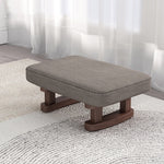 Contemporary Scandinavian Wood Fabric Sponge Rectangular Low Stool For Entryway