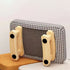 Contemporary Scandinavian Wood Fabric Sponge Rectangular Low Stool For Entryway