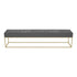 Modern Minimalist Velvet Sponge Metal Square Rectangular Footstool Backless For Bedroom