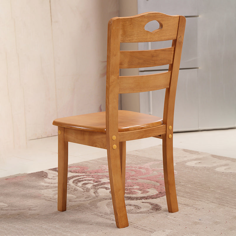 Traditional Chinese Rubber Wood Square Border Dining Chair Backrest For Dining Room