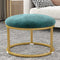 Contemporary Scandinavian Velvet Fabric Sponge Iron Round Elliptical Rectangular Footstool Backless For Entryway