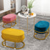 Contemporary Scandinavian Velvet Fabric Sponge Iron Round Elliptical Rectangular Footstool Backless For Entryway