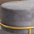 Contemporary Scandinavian Velvet Fabric Sponge Iron Round Elliptical Rectangular Footstool Backless For Entryway