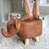 Contemporary Creative Kids Fabric Wood Sponge Animal Elephant Footstool For Entryway