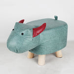 Contemporary Creative Kids Fabric Wood Sponge Animal Elephant Footstool For Entryway