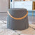 Contemporary Nordic Linen Fabric Wood Sponge Round Cylinder Footstool Portable For Entryways