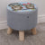 Modern Simplicity Cotton Linen Wood Sponge Round Square Footstool Stackable For Living Room