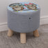 Modern Simplicity Cotton Linen Wood Sponge Round Square Footstool Stackable For Living Room