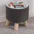 Modern Simplicity Cotton Linen Wood Sponge Round Square Footstool Stackable For Living Room