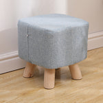 Modern Simplicity Cotton Linen Wood Sponge Round Square Footstool Stackable For Living Room