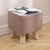 Modern Simplicity Cotton Linen Wood Sponge Round Square Footstool Stackable For Living Room