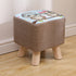 Modern Simplicity Cotton Linen Wood Sponge Round Square Footstool Stackable For Living Room