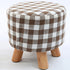 Modern Simplicity Cotton Linen Wood Sponge Round Square Footstool Stackable For Living Room