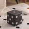 Contemporary Nordic Fabric Teddy Fleece Sponge Wood Dice Square Cubic Footstool Stackable For Living Room