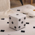 Contemporary Nordic Fabric Teddy Fleece Sponge Wood Dice Square Cubic Footstool Stackable For Living Room