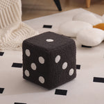 Contemporary Nordic Fabric Teddy Fleece Sponge Wood Dice Square Cubic Footstool Stackable For Living Room