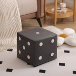 Contemporary Nordic Fabric Teddy Fleece Sponge Wood Dice Square Cubic Footstool Stackable For Living Room