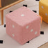 Contemporary Nordic Fabric Teddy Fleece Sponge Wood Dice Square Cubic Footstool Stackable For Living Room