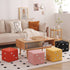 Contemporary Nordic Fabric Teddy Fleece Sponge Wood Dice Square Cubic Footstool Stackable For Living Room