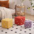 Contemporary Nordic Fabric Teddy Fleece Sponge Wood Dice Square Cubic Footstool Stackable For Living Room