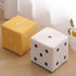 Contemporary Nordic Fabric Teddy Fleece Sponge Wood Dice Square Cubic Footstool Stackable For Living Room