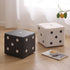 Contemporary Nordic Fabric Teddy Fleece Sponge Wood Dice Square Cubic Footstool Stackable For Living Room