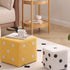 Contemporary Nordic Fabric Teddy Fleece Sponge Wood Dice Square Cubic Footstool Stackable For Living Room