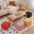 Contemporary Nordic Fabric Teddy Fleece Sponge Wood Dice Square Cubic Footstool Stackable For Living Room