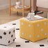 Contemporary Nordic Fabric Teddy Fleece Sponge Wood Dice Square Cubic Footstool Stackable For Living Room