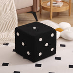 Contemporary Nordic Fabric Teddy Fleece Sponge Wood Dice Square Cubic Footstool Stackable For Living Room