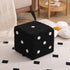 Contemporary Nordic Fabric Teddy Fleece Sponge Wood Dice Square Cubic Footstool Stackable For Living Room