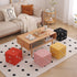 Contemporary Nordic Fabric Teddy Fleece Sponge Wood Dice Square Cubic Footstool Stackable For Living Room