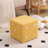 Contemporary Nordic Fabric Teddy Fleece Sponge Wood Dice Square Cubic Footstool Stackable For Living Room