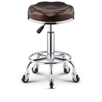 Modern Simplicity Leather Sponge Plastic Steel Round Checked Pattern Bar Stool Adjustable For Kitchen