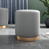 Contemporary Scandinavian Fabric Velvet Leather Iron Sponge Round Cylinder Footstool Backless For Entryway