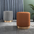 Contemporary Scandinavian Fabric Velvet Leather Iron Sponge Round Cylinder Footstool Backless For Entryway