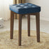 Modern Simplicity Fabric Leather Rubber Wood Square Bread Shape Dining Chair Stool Stackable For Dining Room