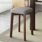 Modern Simplicity Fabric Leather Rubber Wood Square Bread Shape Dining Chair Stool Stackable For Dining Room