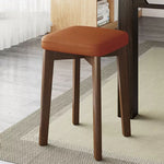 Modern Simplicity Fabric Leather Rubber Wood Square Bread Shape Dining Chair Stool Stackable For Dining Room