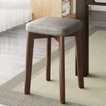 Modern Simplicity Fabric Leather Rubber Wood Square Bread Shape Dining Chair Stool Stackable For Dining Room