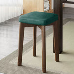 Modern Simplicity Fabric Leather Rubber Wood Square Bread Shape Dining Chair Stool Stackable For Dining Room